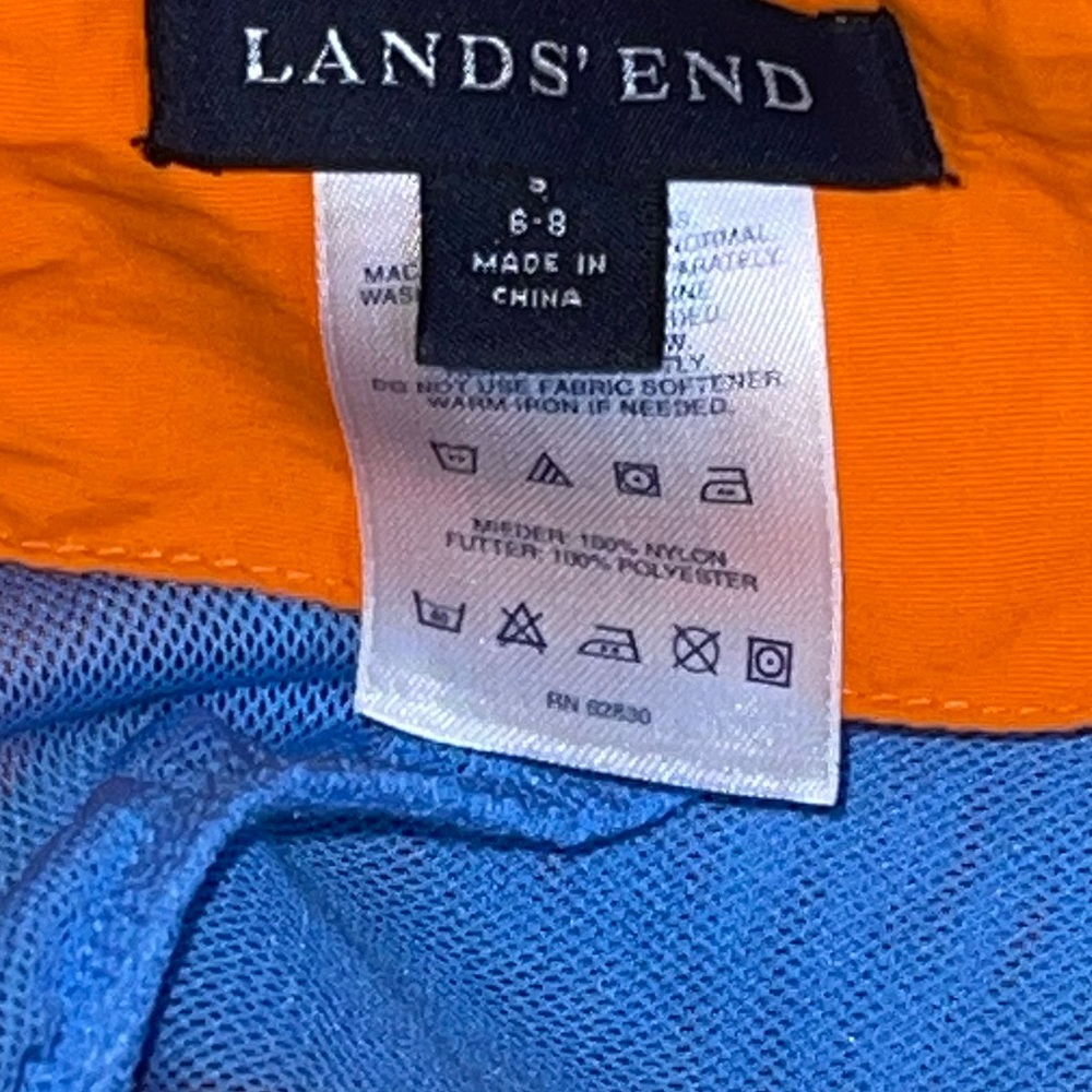 Lands End Men's orange Swim & hiking shorts lined has built in belt - Picture 8 of 13
